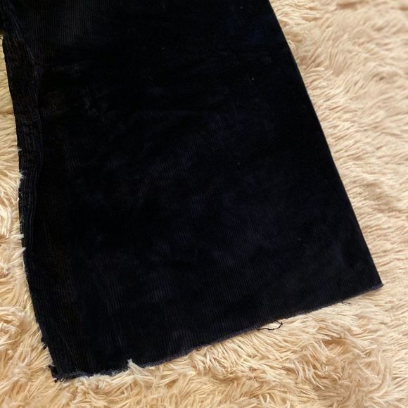 ZARA Pitch Black Corduroy Pants Jeans - Picture 8 of 14